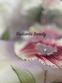 Off-White Chiffon Saree – Blush Petal Symphony