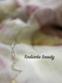 Off-White Chiffon Saree – Scarlet Bloom in Whispered Elegance