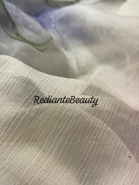 Off-White Chiffon Saree – Serenity Bloom in Pastel Symphony