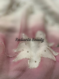 Off-White Chiffon Saree – Serenity Bloom in Pastel Symphony