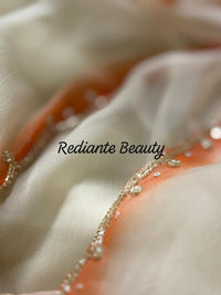 Off-White Chiffon Saree – Floral Whisper in Pastel Elegance