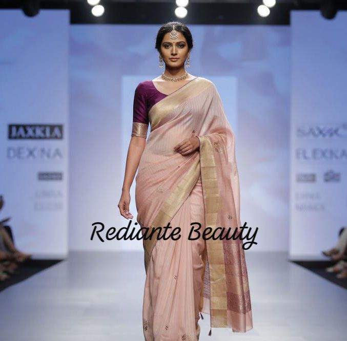 Light Mauve Tissue Organza Saree – Regal Purple Glamour with Golden Zari