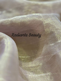 Light Mauve Tissue Organza Saree – Regal Purple Glamour with Golden Zari