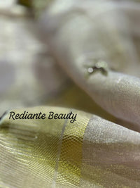 Light Mauve Tissue Organza Saree – Regal Purple Glamour with Golden Zari