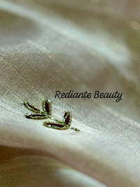 Light Pink Tissue Organza Saree – Purple Elegance with Golden Zari Glamour