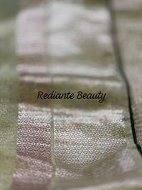 Pistachio Green Tissue Organza Saree – Forest Green Embellished Elegance