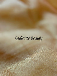 Golden Yellow Tissue Organza Saree – Crystal & Pearl Embellished Elegance