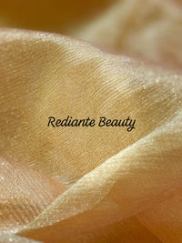 Golden Yellow Tissue Organza Saree – Crystal & Pearl Embellished Elegance