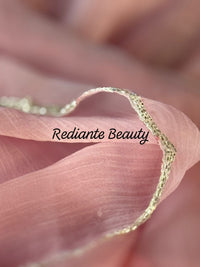 Baby Pink Chiffon Saree – Silver Scallop Border & Floral Cut Dana Embellishments