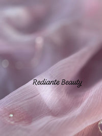 Baby Pink Chiffon Saree – Silver Scallop Border & Floral Cut Dana Embellishments