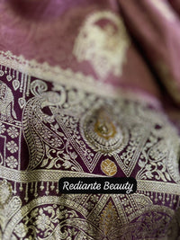 Mauve Brocade Silk Saree – Mankolam Heritage Splendor