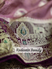 Mauve Brocade Silk Saree – Mankolam Heritage Splendor