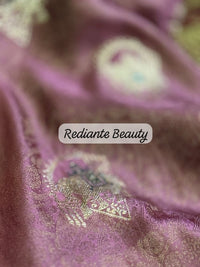 Mauve Brocade Silk Saree – Mankolam Heritage Splendor