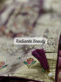 Mauve Brocade Silk Saree – Mankolam Heritage Splendor