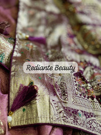 Mauve Brocade Silk Saree – Mankolam Heritage Splendor