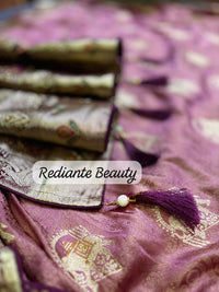 Mauve Brocade Silk Saree – Mankolam Heritage Splendor