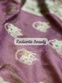 Mauve Brocade Silk Saree – Mankolam Heritage Splendor