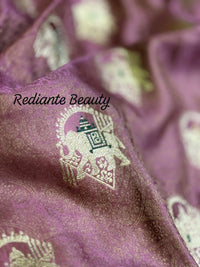 Mauve Brocade Silk Saree – Mankolam Heritage Splendor