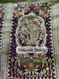 Mauve Brocade Silk Saree – Mankolam Heritage Splendor