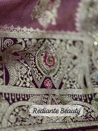 Mauve Brocade Silk Saree – Mankolam Heritage Splendor