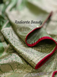 Mauve Brocade Silk Saree – Mankolam Opulent Tradition