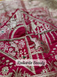 Turmeric Golden Yellow Dola Silk Saree – Magenta Pallu Elegance