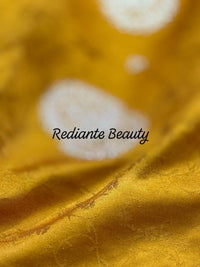 Turmeric Golden Yellow Dola Silk Saree – Magenta Pallu Elegance