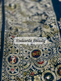 Peacock Blue Dola Silk Saree – Classical Dancer Elegance