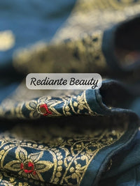 Peacock Blue Dola Silk Saree – Classical Dancer Elegance