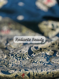 Peacock Blue Dola Silk Saree – Classical Dancer Elegance