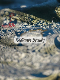 Peacock Blue Dola Silk Saree – Classical Dancer Elegance